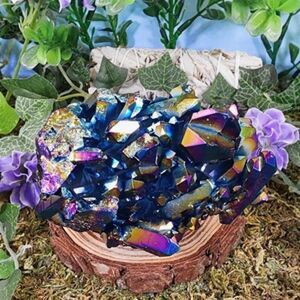 Titanium Aura Quartz Crystal Cluster #2